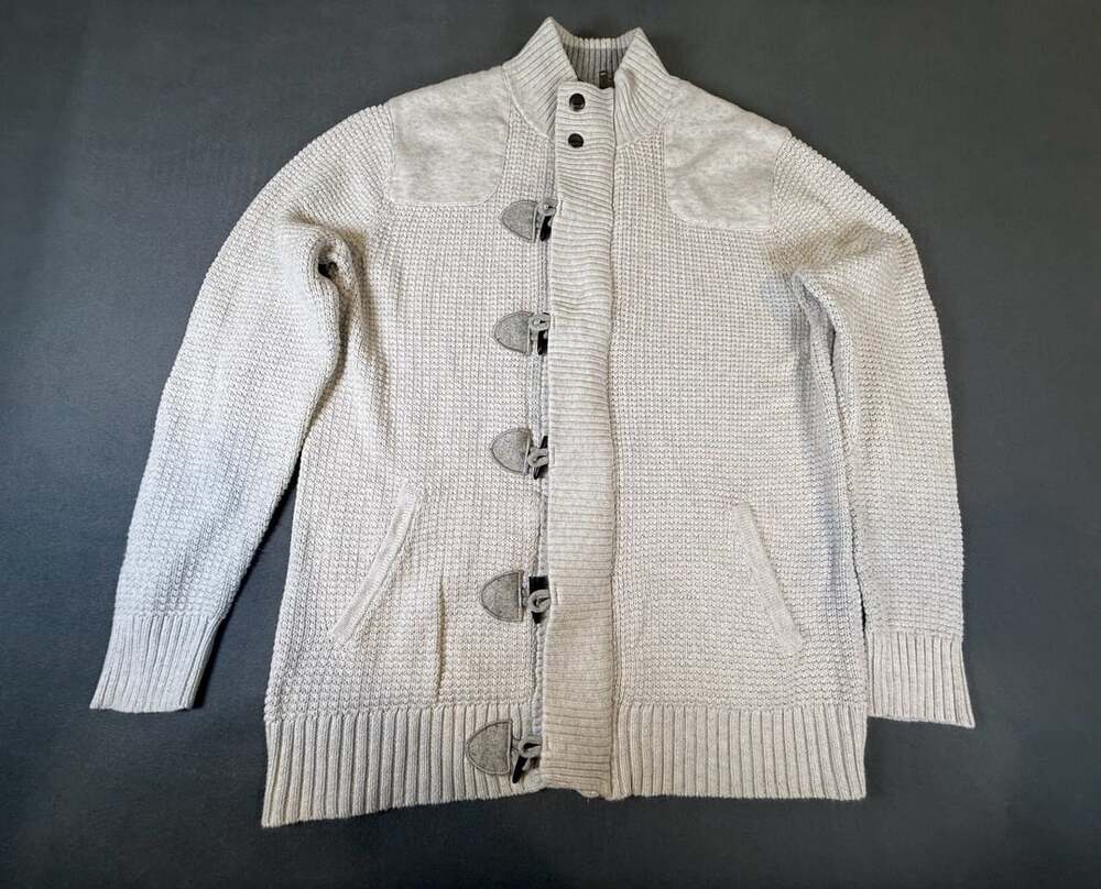 Express Mens Medium Toggle Button Shawl Cardigan Knit Full Zip Jacket Mens XL